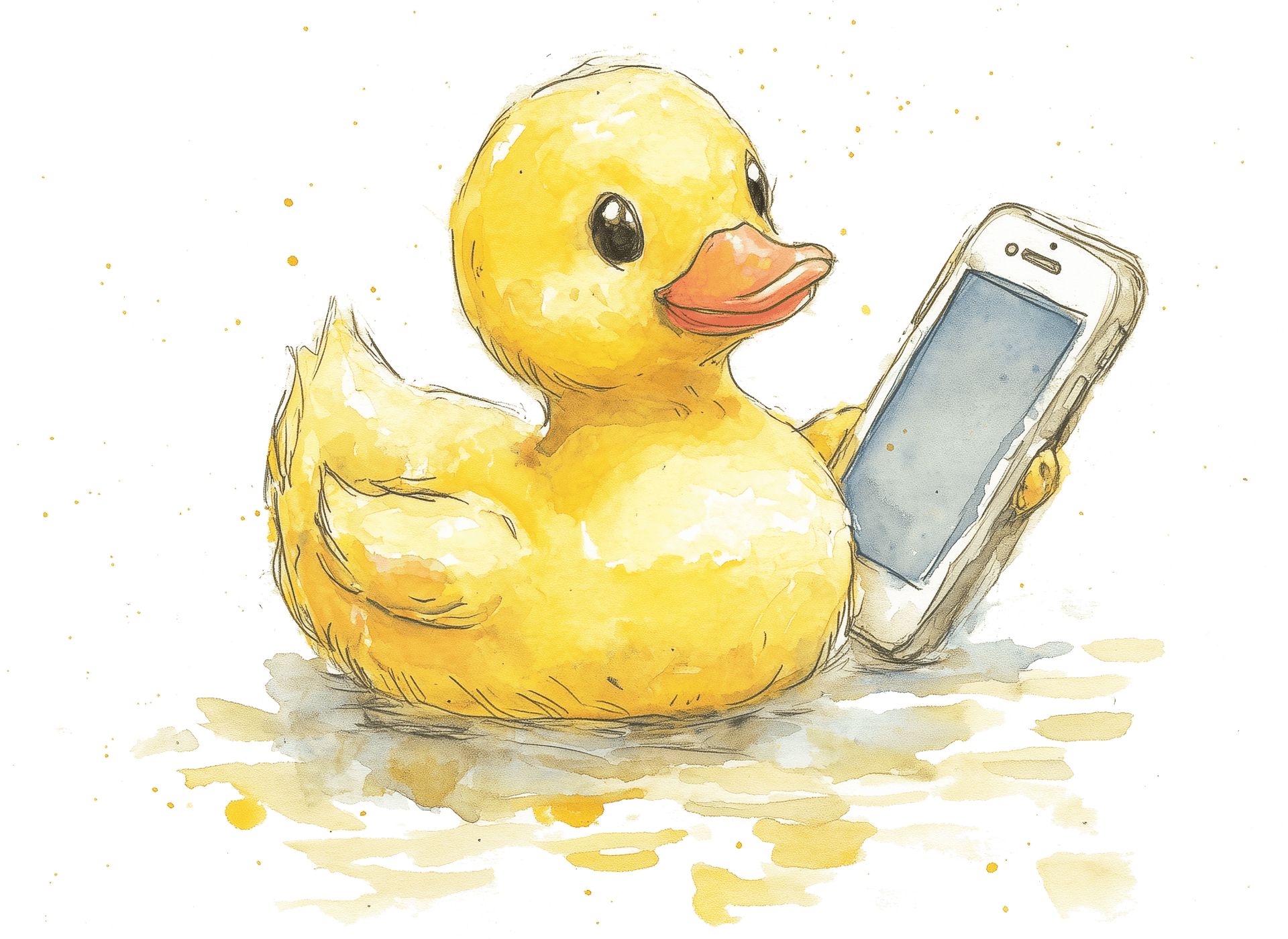 Rubber duck with keyboard