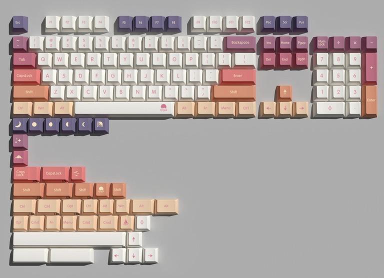 Carmine Cloud PBT Gradient Keycaps (GB)