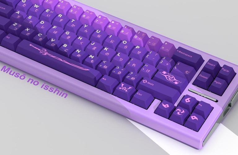 Domikey iNKY Genshin Impact - INAZUMA - Keycap interest check cover image featuring Genshin Impact, Domikey inky, Inazuma, keycaps, Raiden Shogun, Yae Miko, lightning strike, Cherry Profile, KPrepublic
