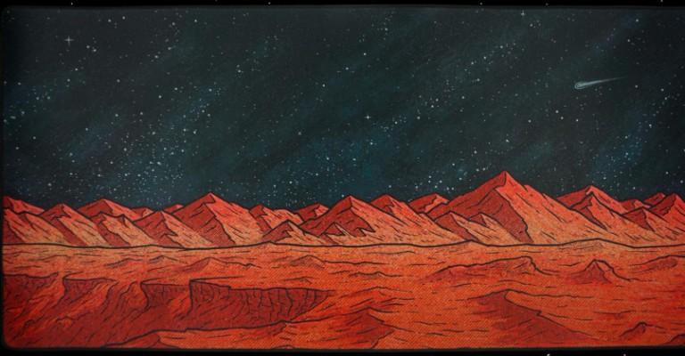 Martian View Deskmat Collection - Deskmats & Accessories group buy cover image featuring Martian View, deskmat, Contrakey, design, Mars, Sci-fi, quality, colorful, samples, Blackout View, Whiteout View, Spacedout View