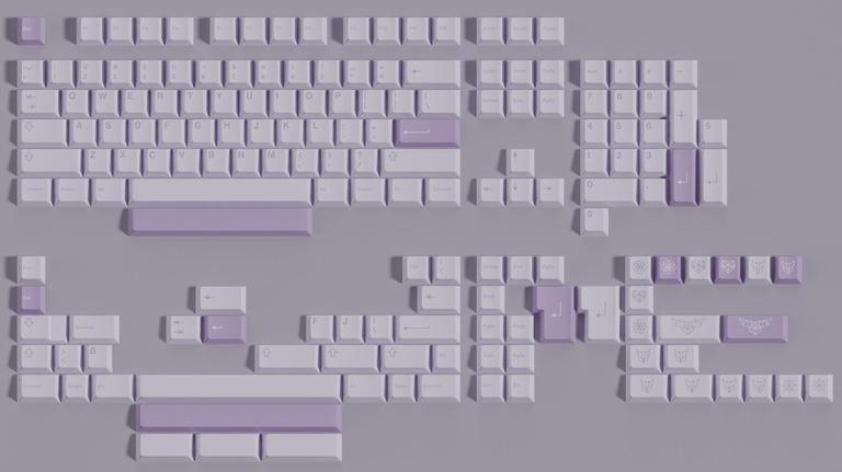 TomoCaps - Barn Owl (IC) - Keycap interest check cover image featuring TomoCaps Barn Owl, keycap set, PBT plastic, dye-sublimation, minimalist, purple, owl,  TomoCaps, Dangkeebs, Keygem, Keebz N Cables, Prototypist