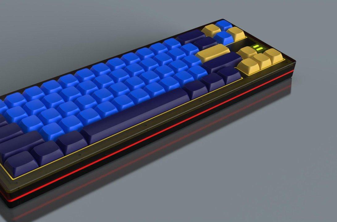 Go-Ace68 (IC) - Keyboard interest check cover image featuring Go-Ace68, mechanical keyboard, 65% layout, gasket mount, group buy, aluminum case, polycarbonate plate, solderable PCB, HelloWorld badge, mechanical keyboard community