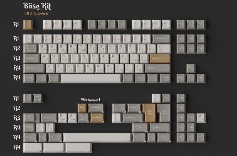 KKB Alhambra (GB) - Keycap group buy cover image featuring KKB Alhambra, keycap set, Cherry profile, Islamic architecture, Moorish architecture, Alhambra palace