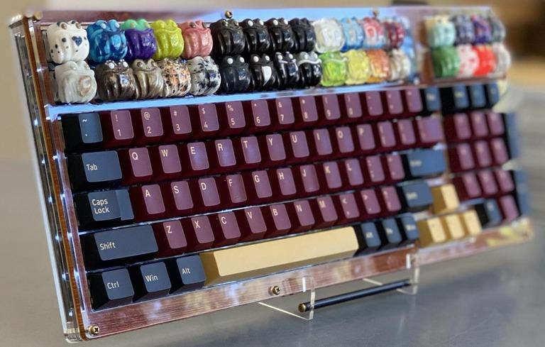 The Galleon (IC) - Keyboard interest check cover image featuring The Galleon, keyboard, artisans, macros, numpad, gaming, QMK, VIA, custom wrist rest, USB-C, OLED display