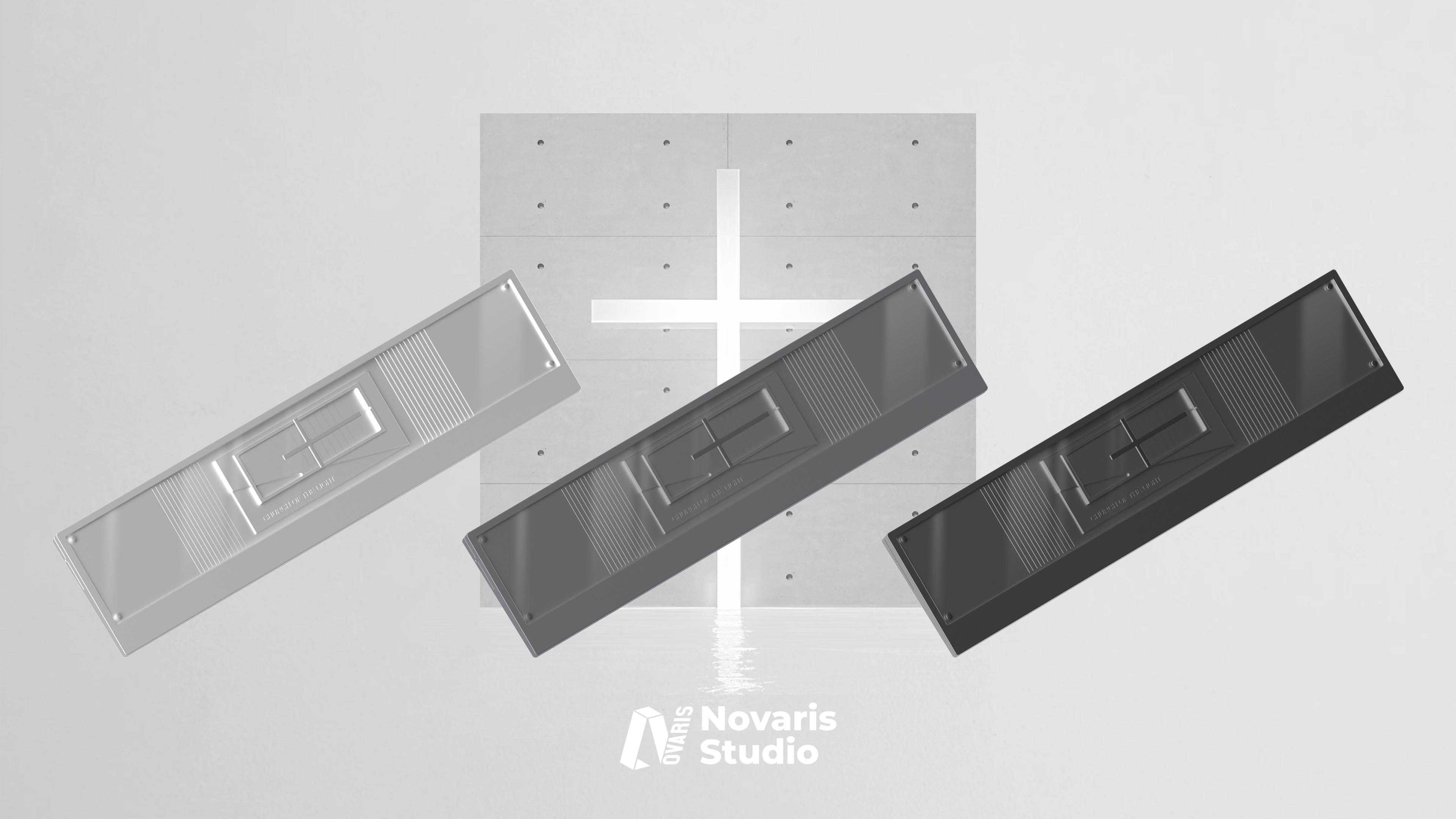 Novaris Studio Cross Light Wrist Rest - Others group buy cover image featuring Novaris Studio, wrist rest, screw tray, mechanical keyboard, GB, ergonomics, anodized color