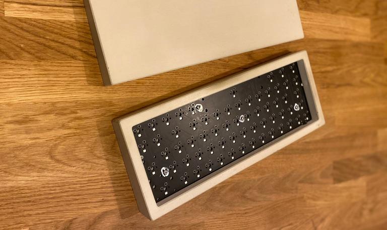 Full Concrete Keyboard Set (IC) - Others interest check cover image featuring concrete keyboard, keyboard set, geekhack IC, concrete accessories, handmade in Germany, glass fiber reinforced concrete, keyboard case, unique keyboard