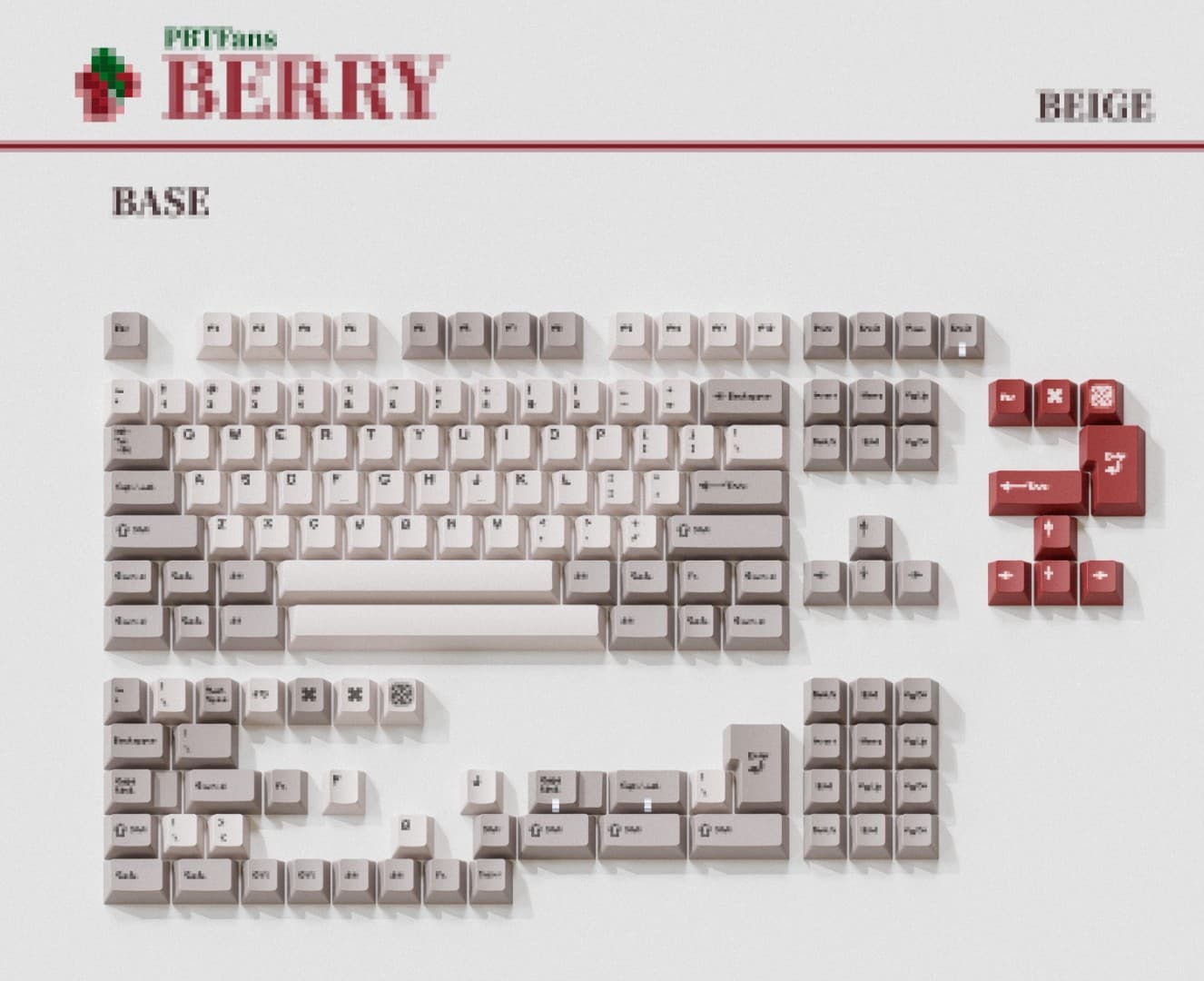 PBTFans Berry -Beige- Keycaps