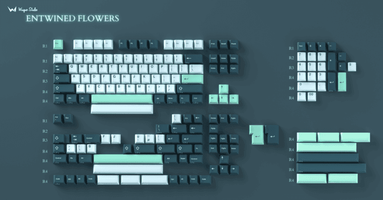 WS Entwined Flowers (IC) - Keycap interest check cover image featuring WS Entwined Flowers, Genshin Impact, Faruzan, keycaps, custom keycaps,  floral keycaps,  PBT keycaps, doubleshot keycaps,  mechanical keyboard, novelty keycaps