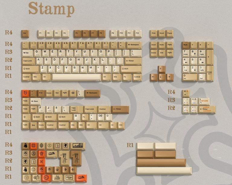 CreateKeebs "Stamp" Keycaps (IC)