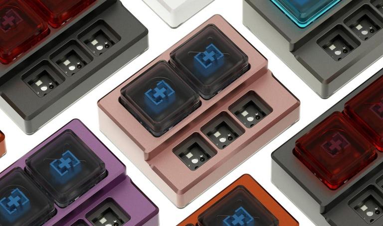 Megalodon Macro Pad (IC) - Keyboard interest check cover image featuring Megalodon Macro Pad, Outemu Big Switches, Acrylic Keycaps, RGB backlight, VIA compatible, Wired Macro Pad, MX switches, aluminum housing