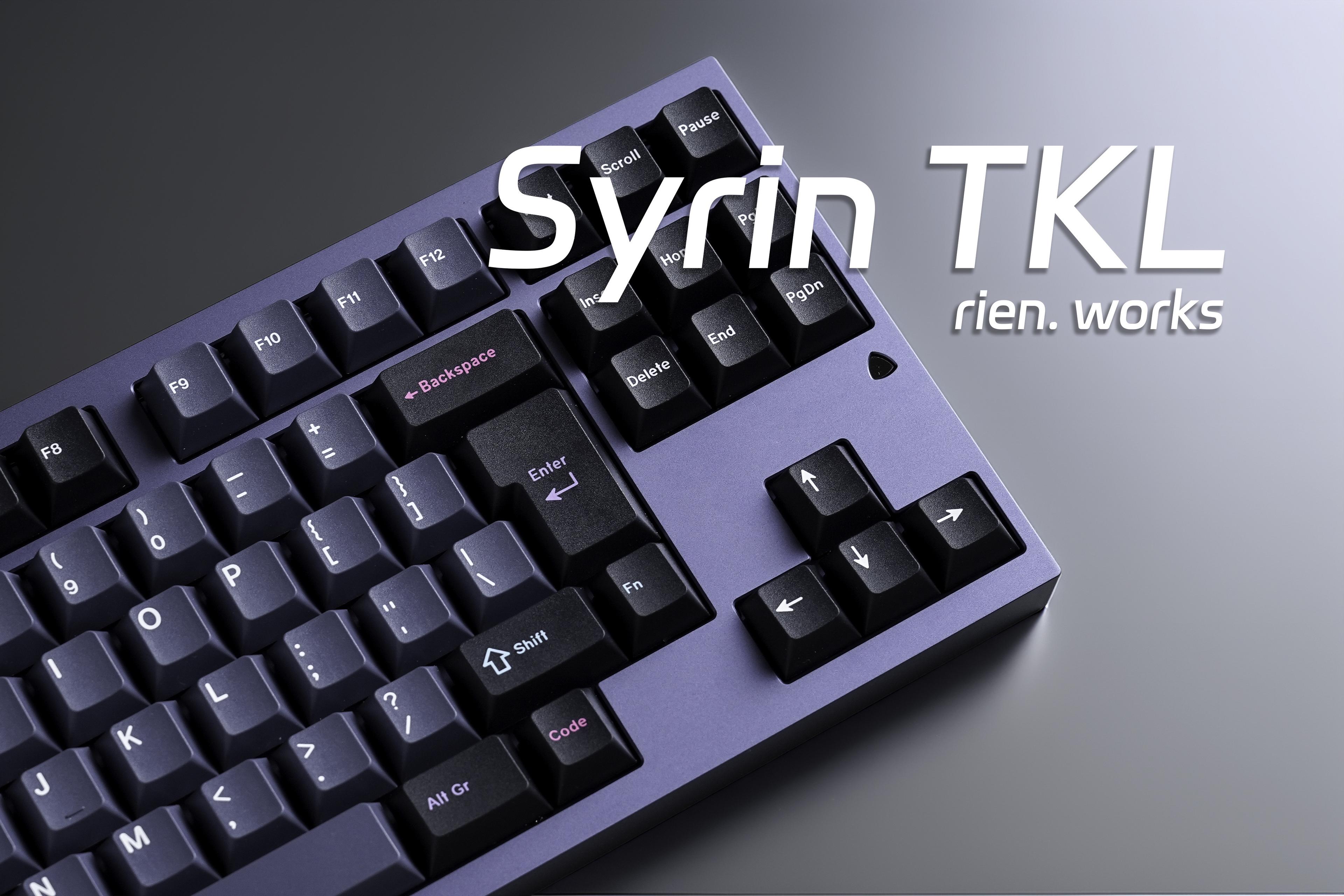 Syrin TKL (GB) - Keyboard group buy cover image featuring Syrin TKL, Rien.Works, keyboard, TKL, group buy, pre-order, mechanical keyboard