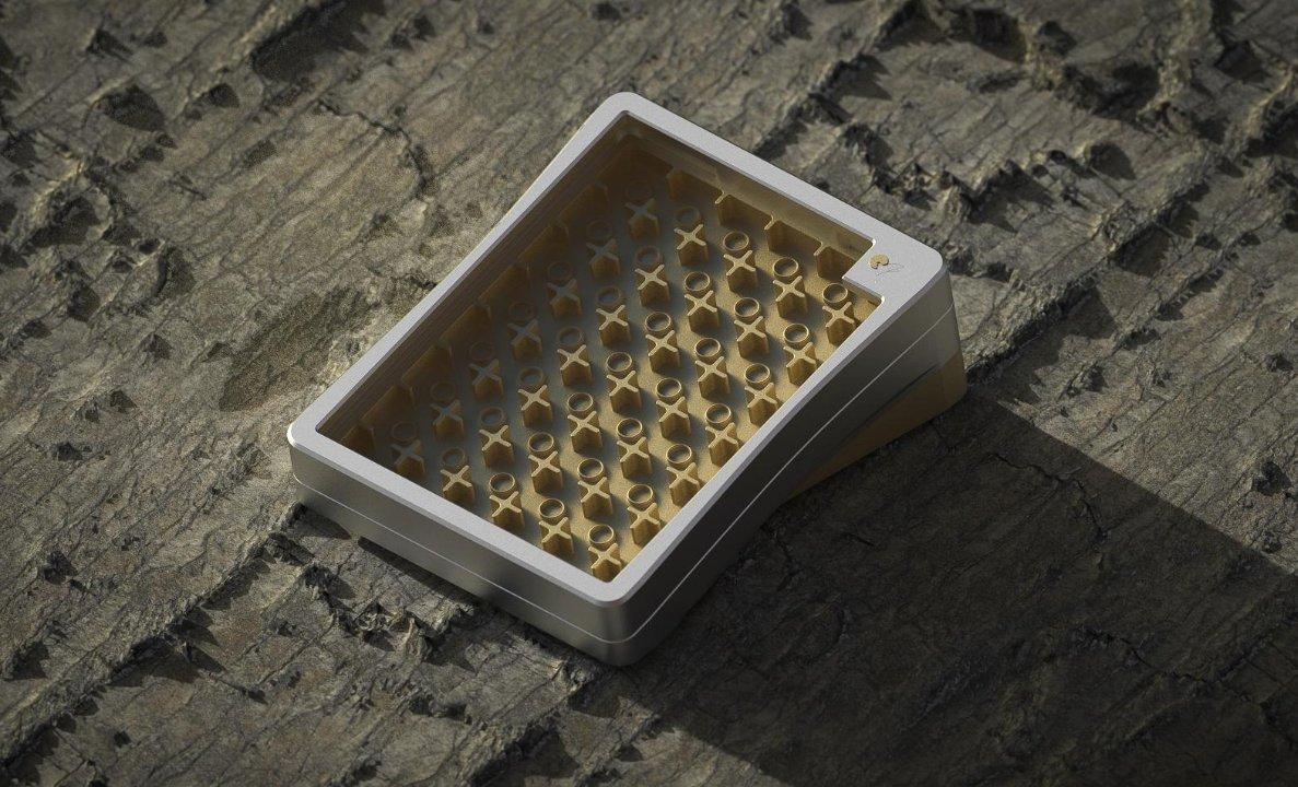 ORI Harmony Artisan Nest (IC) - Others interest check cover image featuring artisan keycap holder, Ori Harmony, artisan keycaps, numerology 47, CNC process, anodized aluminum, sandblasted brass, showpiece, custom mechs