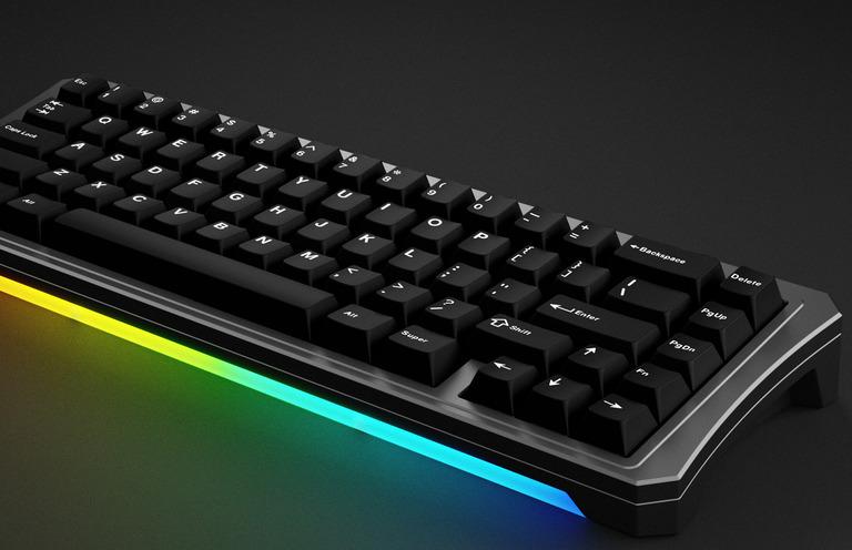 RE65 Aluminium R2 (IC) - Keyboard interest check cover image featuring RE65, aluminium keyboard, gasket mount, foamless design, Nuxroskb, PCB, customizable, mechanical keyboard, sound profile, typing experience, RGB front bar