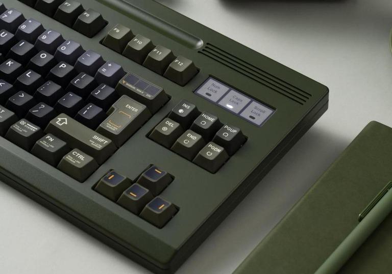 Class80R2 by MM Studio - Keyboard group buy cover image featuring Class80R2, MM Studio, keyboard, group buy, in-stock, Retro E-White, Retro E-Red, Retro E-Green, soldered PCB, hot-swappable PCB, wired capacitive EC kit, buzzer, solenoid, gasket mount, top mount, aluminum, stainless steel