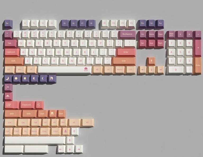 QX Carmine Cloud PBT Keycaps Kit (IC)