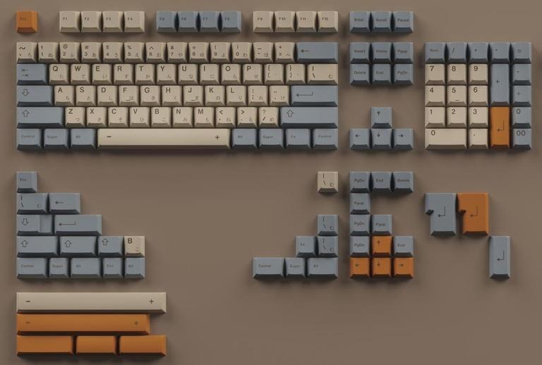 AKAPS Surge (IC) - Keycap interest check cover image featuring AKAPS Surge, keycap set, vintage design, Cherry profile, PBT material, dye sublimation, worldwide shipping, keyboard accessories