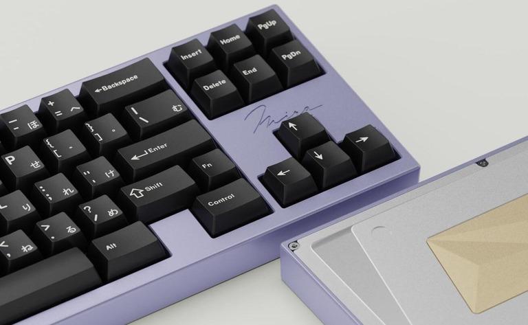 Hira70 (IC) - Keyboard interest check cover image featuring Hira70, leaf spring, gasket mount, sand blasted brass, Punjabi, diamond, FRL TKL, typing angle, aluminum, prototypes