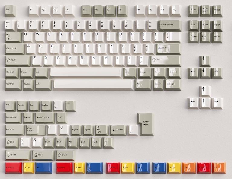Glazed Beige Keycap Sets (IC) - Keycap interest check cover image featuring Glazed Beige, MM Studio, full PBT injection molding, mirror finish, heat-curing legends, GMK L9, GMK U9, GMK RO2, GMK CV, GMK V4, GMK V2, BAE, alert role, icon mods, Discord, 3bPFmpqNJa