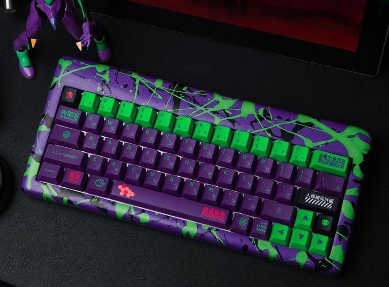 Evangelion Inspired Paint Splatter Stone Keyboard Case (IC)
