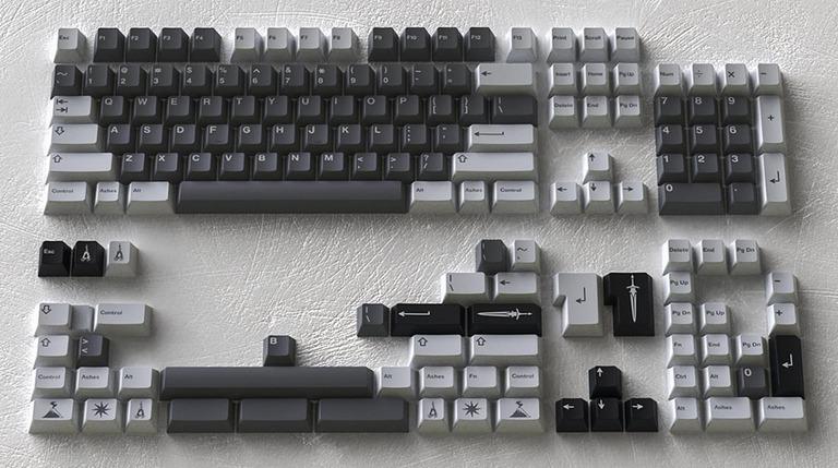 IV Ashes (IC) - Keycap interest check cover image featuring IV Ashes, GMK Ashes, PBT, group buy, IV Works, keyset, artisan collabs, cables, deskpads, switches, metal artisans, keyboards