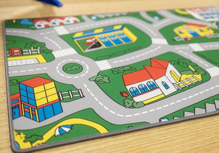 Busy Town Deskmat R2 - Deskmats & Accessories group buy cover image featuring Busy Town, deskmat, nostalgia, 90s city rug, hot wheels, Rough texture, mousing, control, vibrant colours, road width, vendors, delivery