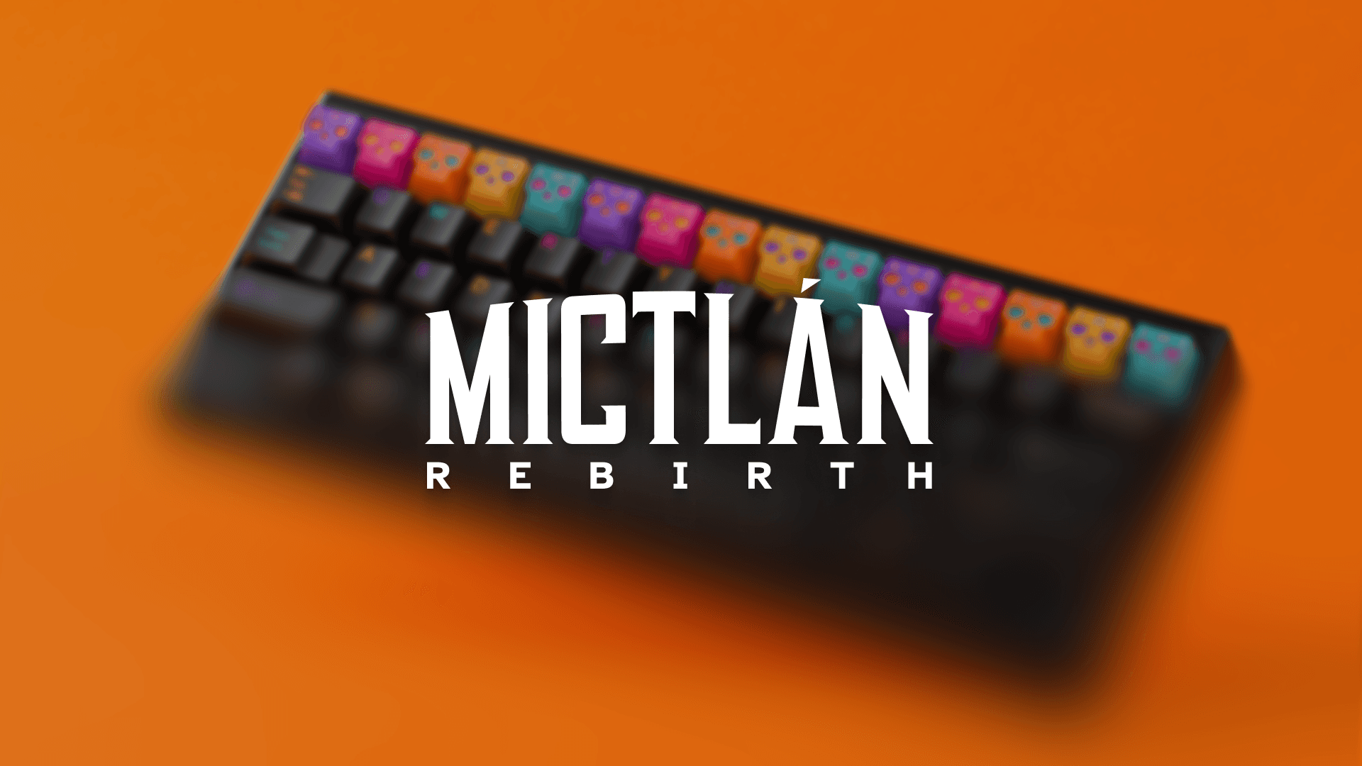 GMK Mictlán Rebirth (GB) - Keycap group buy cover image featuring GMK Mictlán, mechanical keyboard, keycap, keyset, doubleshot keycap, Día de Muertos, custom skull keycap
