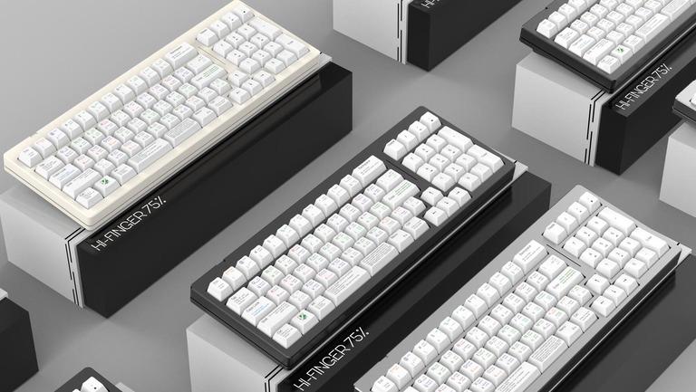 Extreme75 (Hifinger75) - Keyboard group buy cover image featuring Extreme75, Hifinger75, mini980, 74 keys keyboard, wireless, Bluetooth, gasket mount, PC plate, poron tabs, Esc-hit