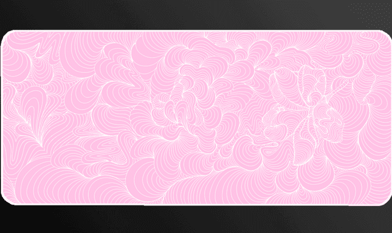 Helheim Designs Paradox (IC) - Deskmats & Accessories interest check cover image featuring Helheim Designs, Paradox Deskmat, Sakura Pink, flower design, premium cloth, stitched edges, Angel Medina