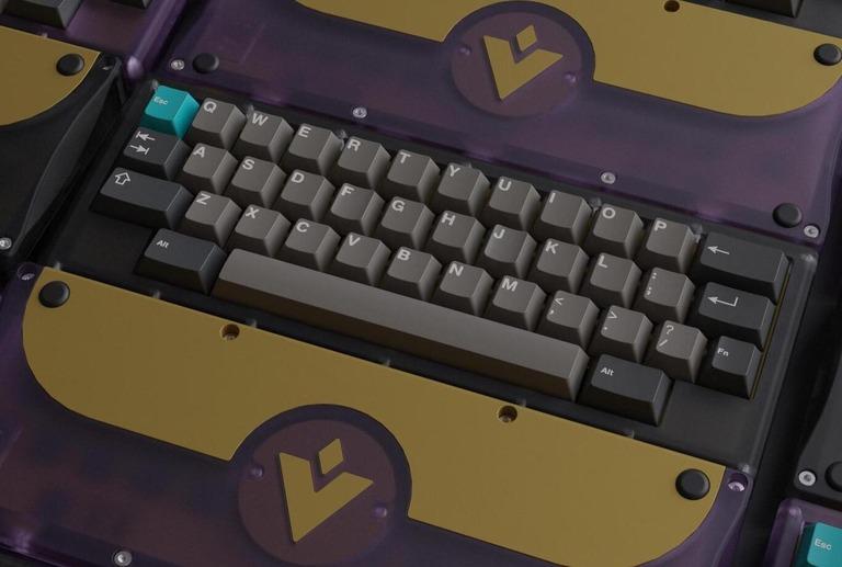 Viktus Minne (GB) - Keyboard group buy cover image featuring Viktus Minne, Topre, MX board, dyed PC case, brass weights, HHKB layout, solder PCB, split layout options, Viktus Design, group buy, keyboard specifications