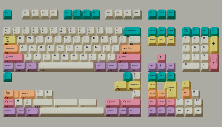 kfaPBT FFITI (IC) - Keycap interest check cover image featuring kfaPBT, FFITI, Graffiti, novelties, keycap sets, NordUK Kit, Spacebar Kit, manufacturer, collaboration, RAL colors, Discord, Instagram