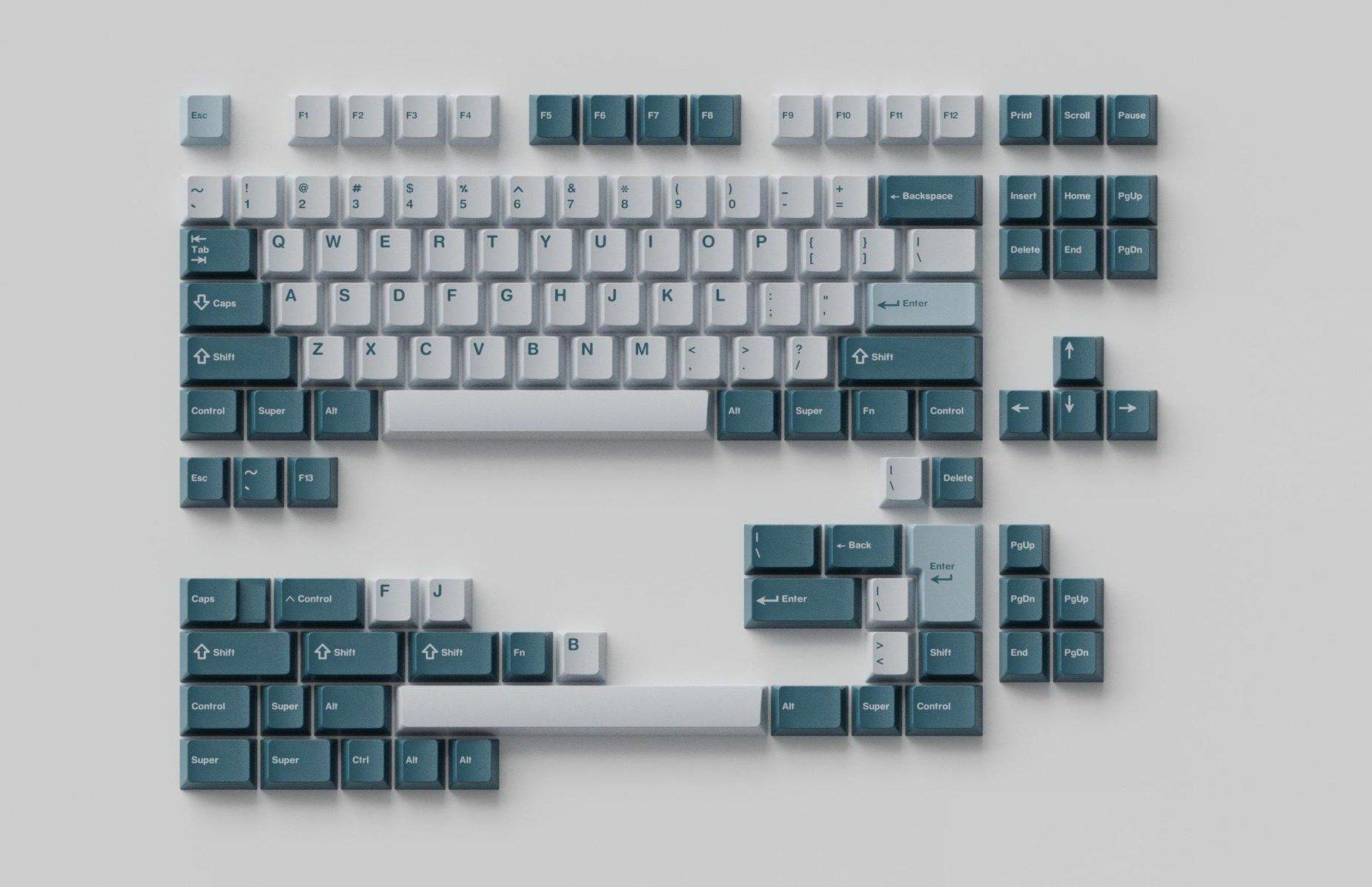 EPBT FLOE (IC) - Keycap interest check cover image featuring keycap set, arctic, ePBT FLOE, keyboard, Charlie, THE KEYCAP CLUB, ice floes, design, collaboration