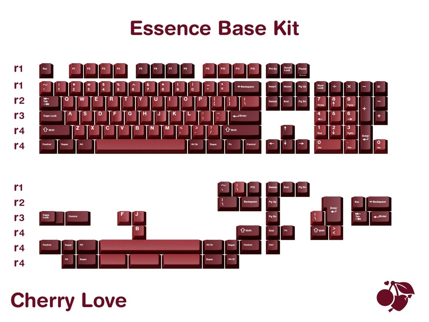 GMK Cherry Love (GB) - Keycap group buy cover image featuring GMK Cherry Love, keycap set, Cherry profile, doubleshot keycaps, group buy