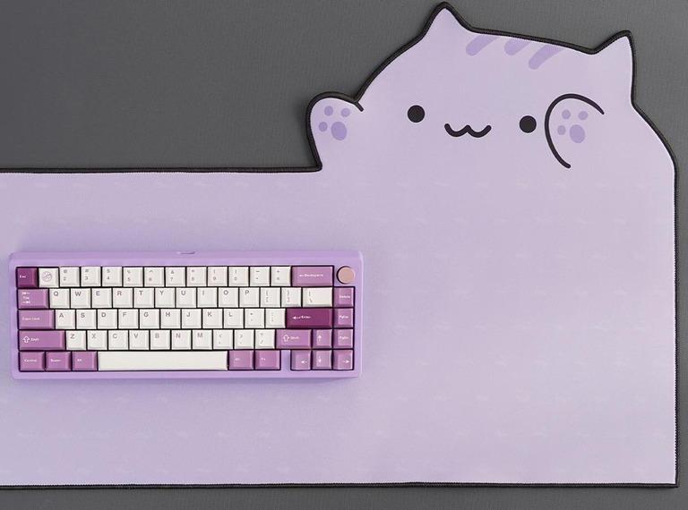 Clickitty Clackitty Catpads (IC) - Deskmats & Accessories interest check cover image featuring Clickitty Clackitty, Catpads, Bongomat, deskmat, keyboard coaster, prototypes, group buy, vendors, Wuque Studios, Bongocat, StrayRogue, meme