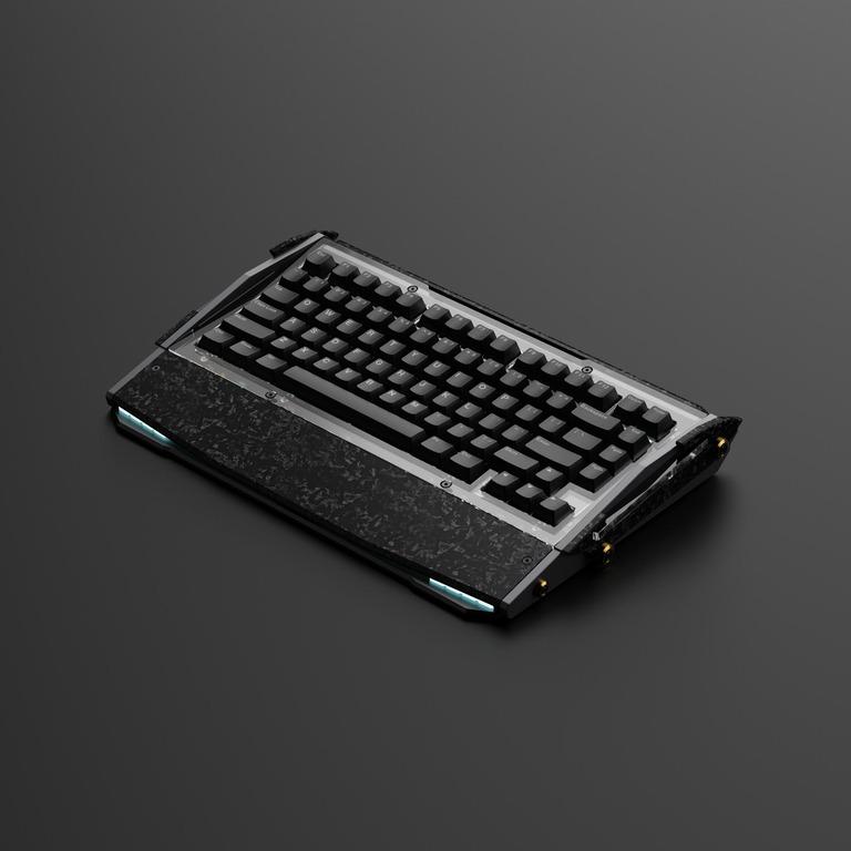 Black Diamond 75 Forged Carbon (IC) - Keyboard interest check cover image featuring Black Diamond 75, forged carbon keyboard, 75% mechanical keyboard, Dry Studio keyboard, leaf spring mount, esports keyboard, wireless keyboard, customizable RGB keyboard, Gateron custom switches, high-end mechanical keyboard