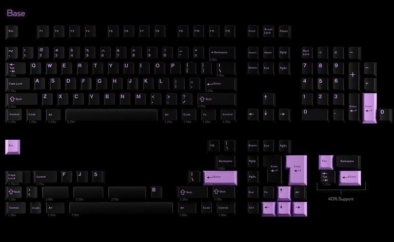 GMK Lilac on Black - Keycap group buy cover image featuring GMK Lilac on Black, keycap set, group buy, keyboard accessories, Vala Supply, colorful keycaps, keyboard customization, mechanical keyboards, Q4 2023