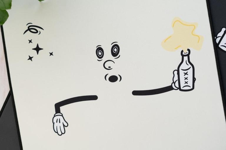 My Keeb Is Plastered Deskmat (IC) - Deskmats & Accessories interest check cover image featuring deskmat, My Keeb Is Plastered, group buy, creative design, 1930s cartoons, quirky desk setup