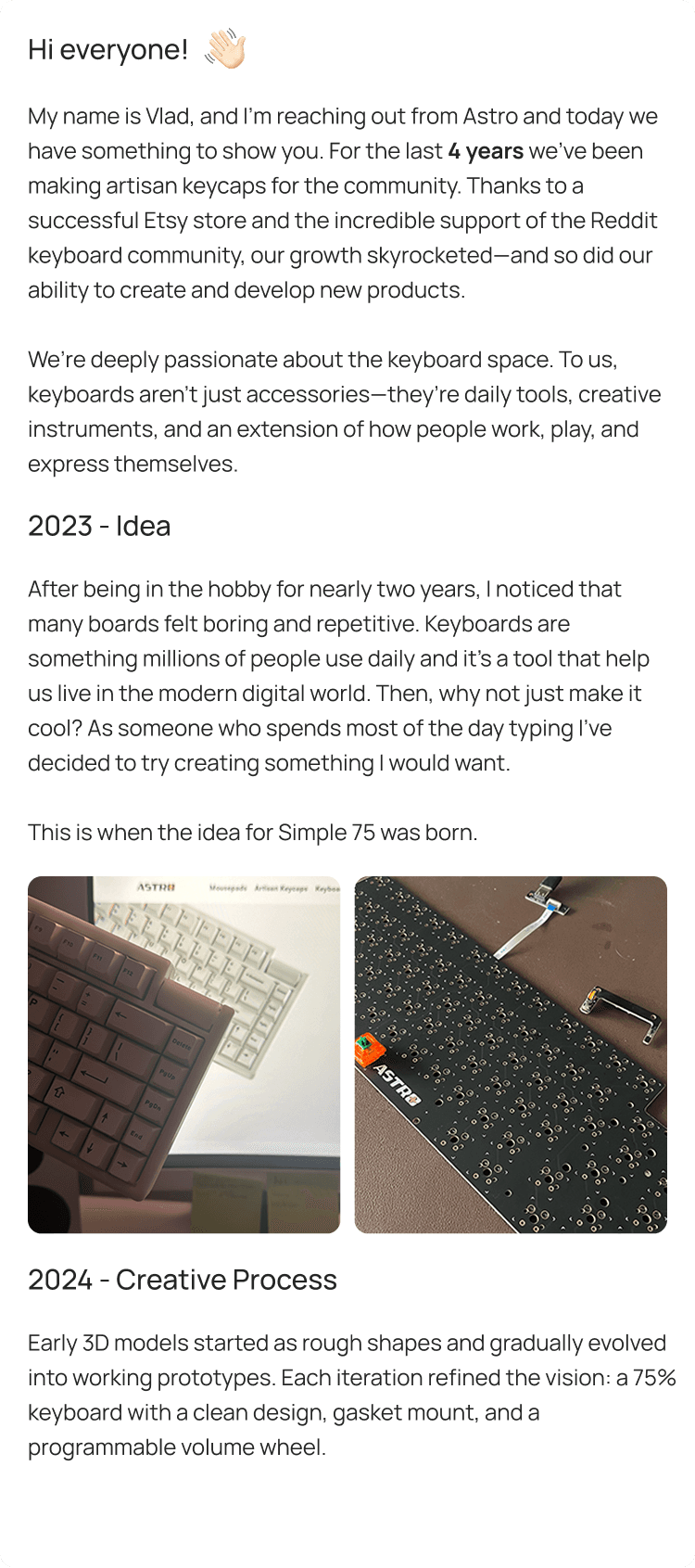 Simple 75 Keyboard - Gallery image 3 showing project details