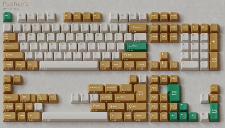GMK Aegyptus (GB) - Keycap group buy cover image featuring GMK Aegyptus, keycap set, Ancient Egypt, Egyptian civilization, keyboard accessories, GMK L9, GMK N7, Osiris, Kemet, keycap kits, custom design
