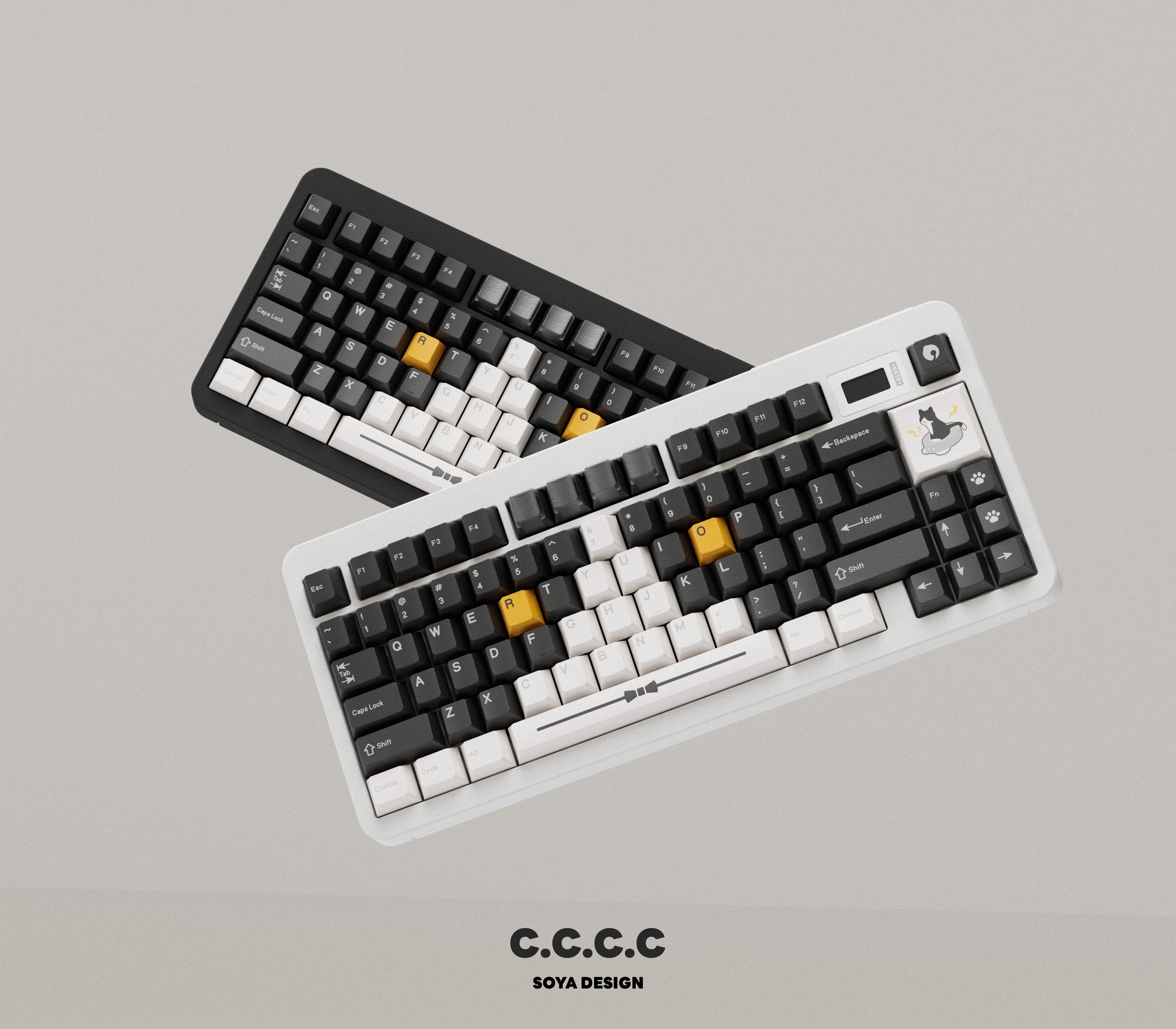 TUTKEYS C.C.C.C (IC) - Keycap interest check cover image featuring TUTKEYS, C.C.C.C, cow cat, keycap set, custom keycaps, Discord server, keycap GB, mechanical keyboard