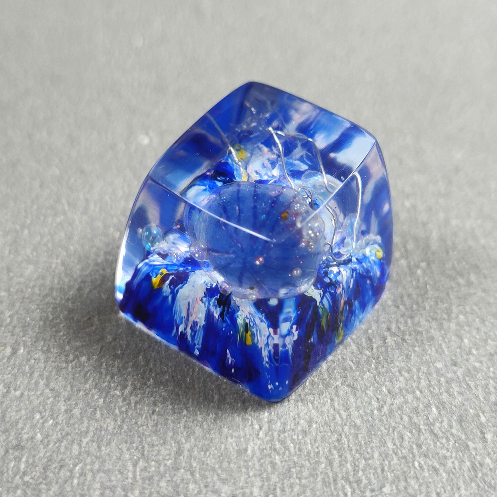 Jellyfish Resin Keycap (IC) - Keycap interest check cover image featuring Jellyfish Keycap, resin, keycap, blue jellyfish, giveaway, interest check, Velocifire, SA profile, ocean theme
