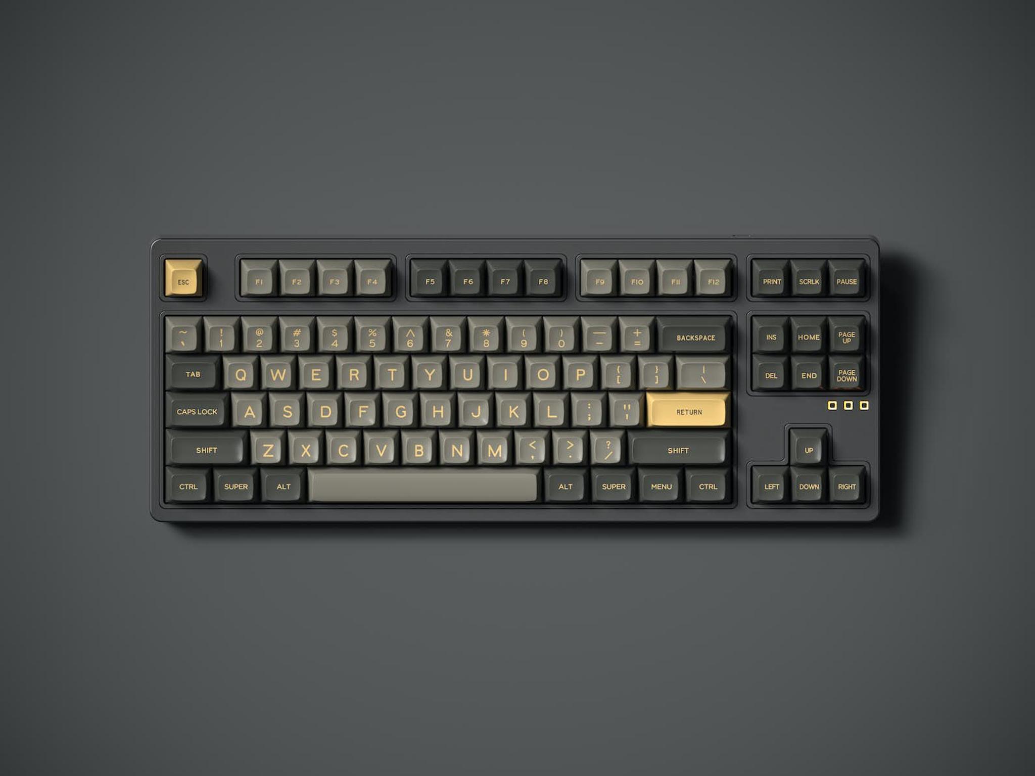 MG Ember Custom Keycaps Set (IC) - Keycap interest check cover image featuring MG Ember, custom keycaps, ABS doubleshot, Cherry MX, Melgeek Studio