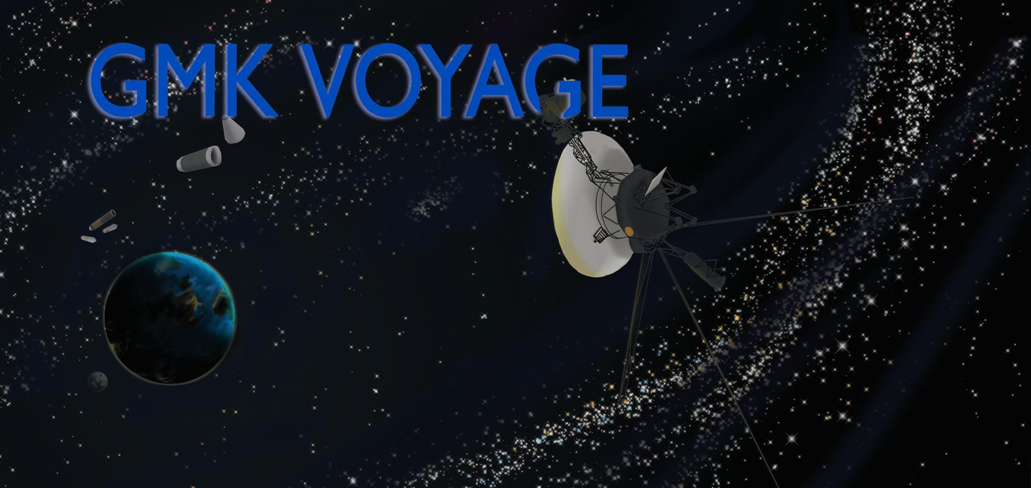 GMK Voyage - Keycap group buy cover image featuring GMK Voyage, Voyager 2, Uranus, Neptune, interstellar space, keycap set, space exploration