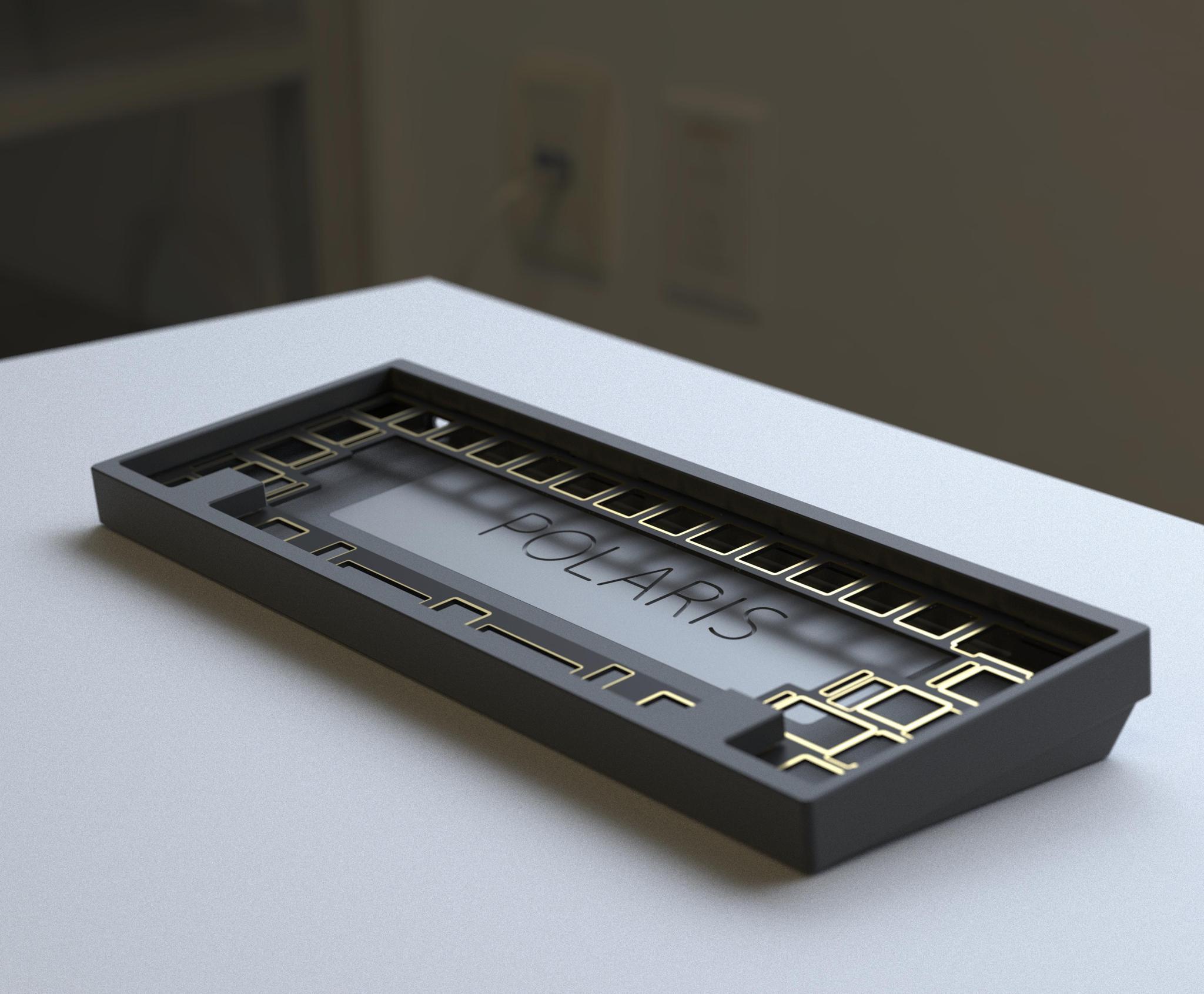 Polaris - Keyboard group buy cover image featuring Polaris, ai03, Kevinplus, custom keyboard, gasket, seamless, 60%, typing experience, PCB, aesthetic, mid-range, GB, Discord