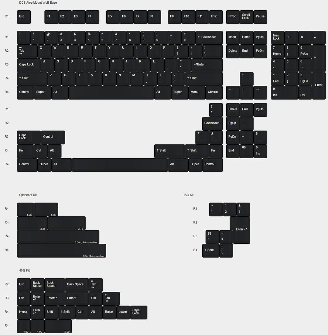 DCS Alps-mount WoB Keycaps (IC)