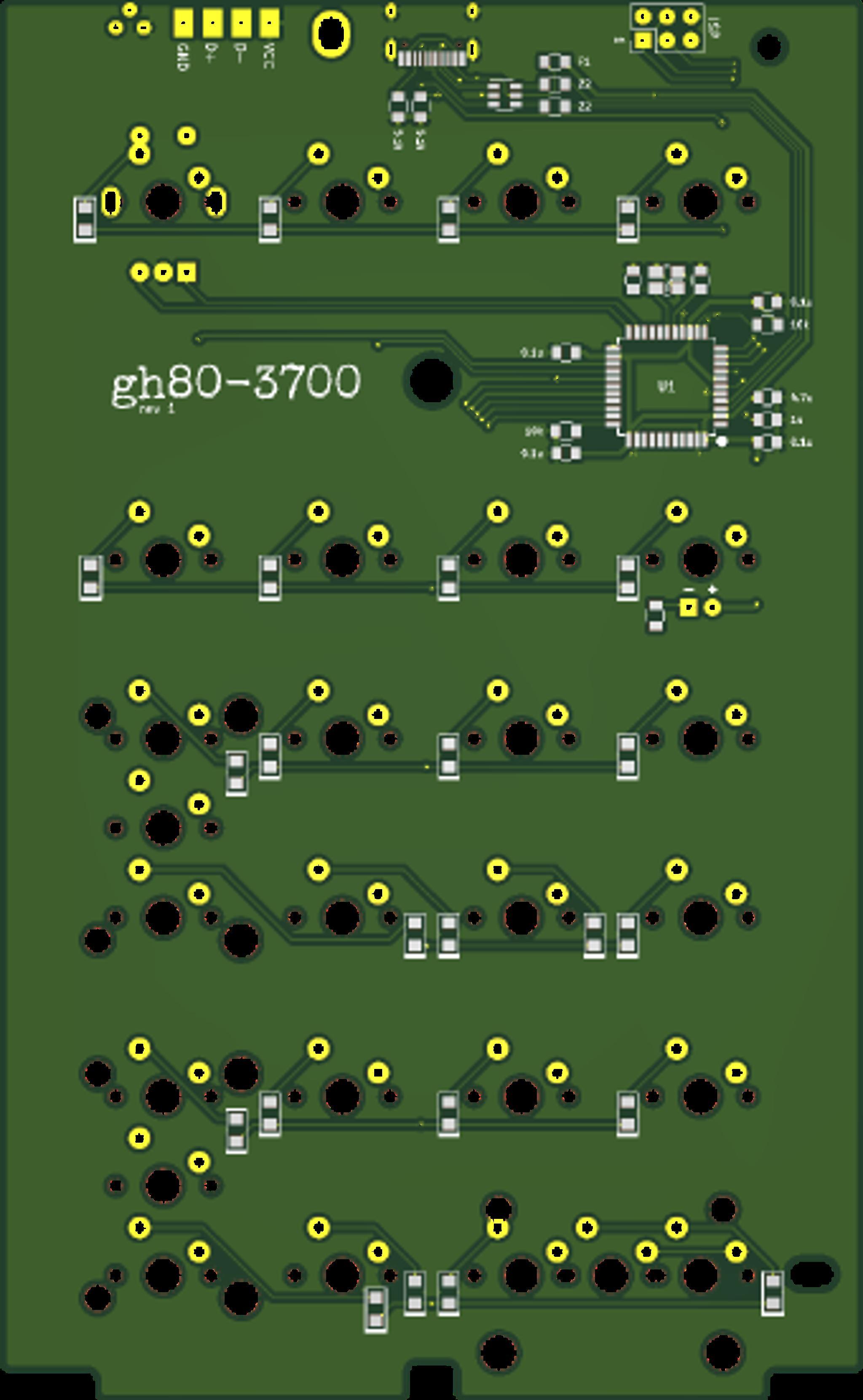 Cherry Numpad Replacement PCB, GH80-3700 (IC) - Others interest check cover image featuring Cherry numpad, replacement PCB, GH80-3700, USB-C, ESD protection, ATmega32u4, rotary encoder, Numlock LED