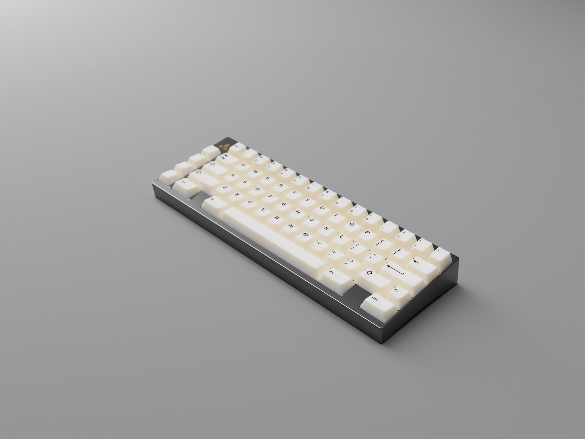 Olympus 60% (IC) - Keyboard interest check cover image featuring Olympus 60%, Mount Olympus, keyboard project, renders, layout, anodized aluminum, sandblasted brass, PCB, QMK compatible, USB-C, open source, gasket, IC, GB, interest check