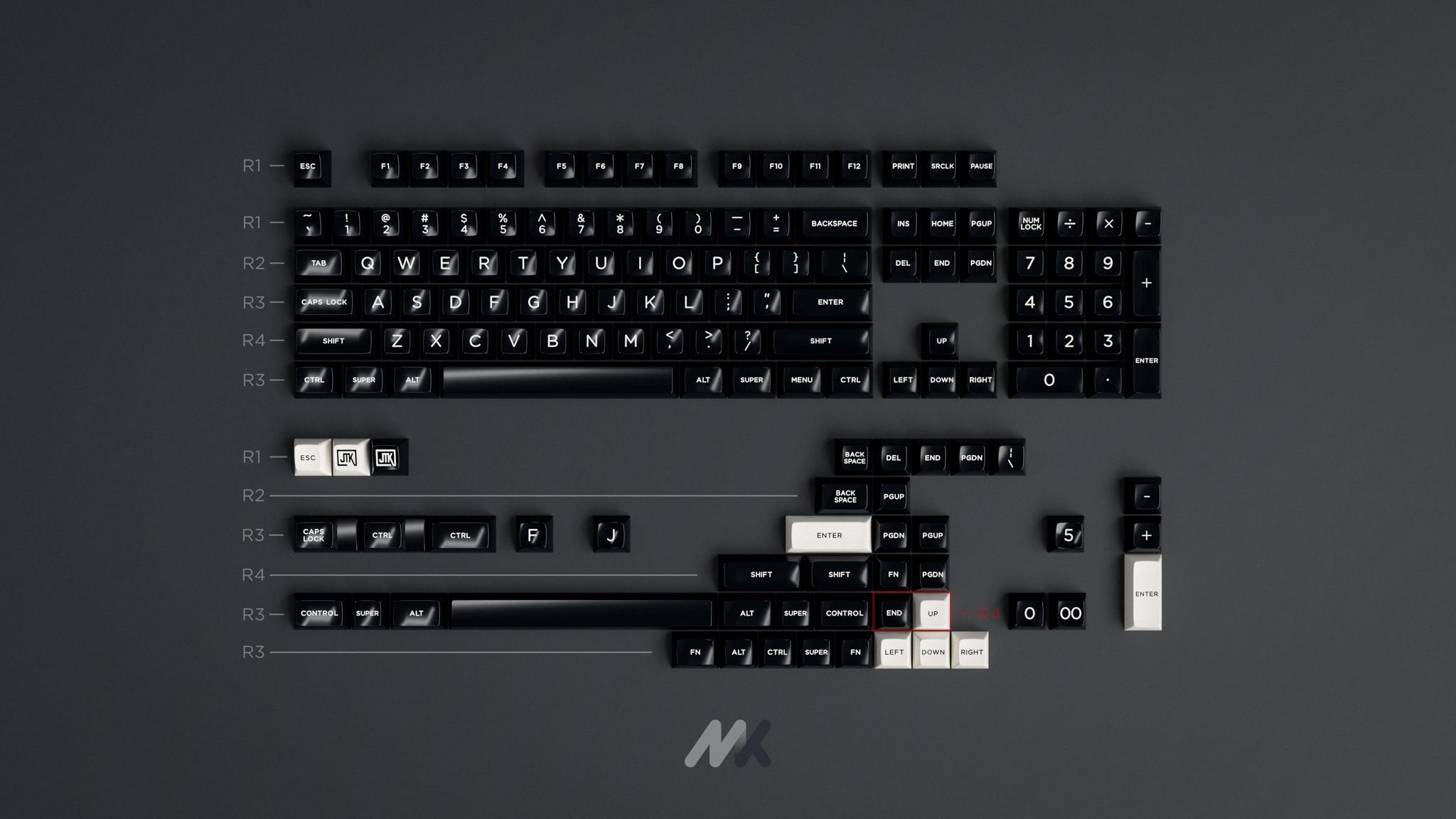 HSA White on Black & Beige on Brown (IC) - Keycap interest check cover image featuring HSA, keycap profile, group buy, JTK, White on Black, Beige on Brown, keycaps, MOQ, ISO support, pricing, vendors