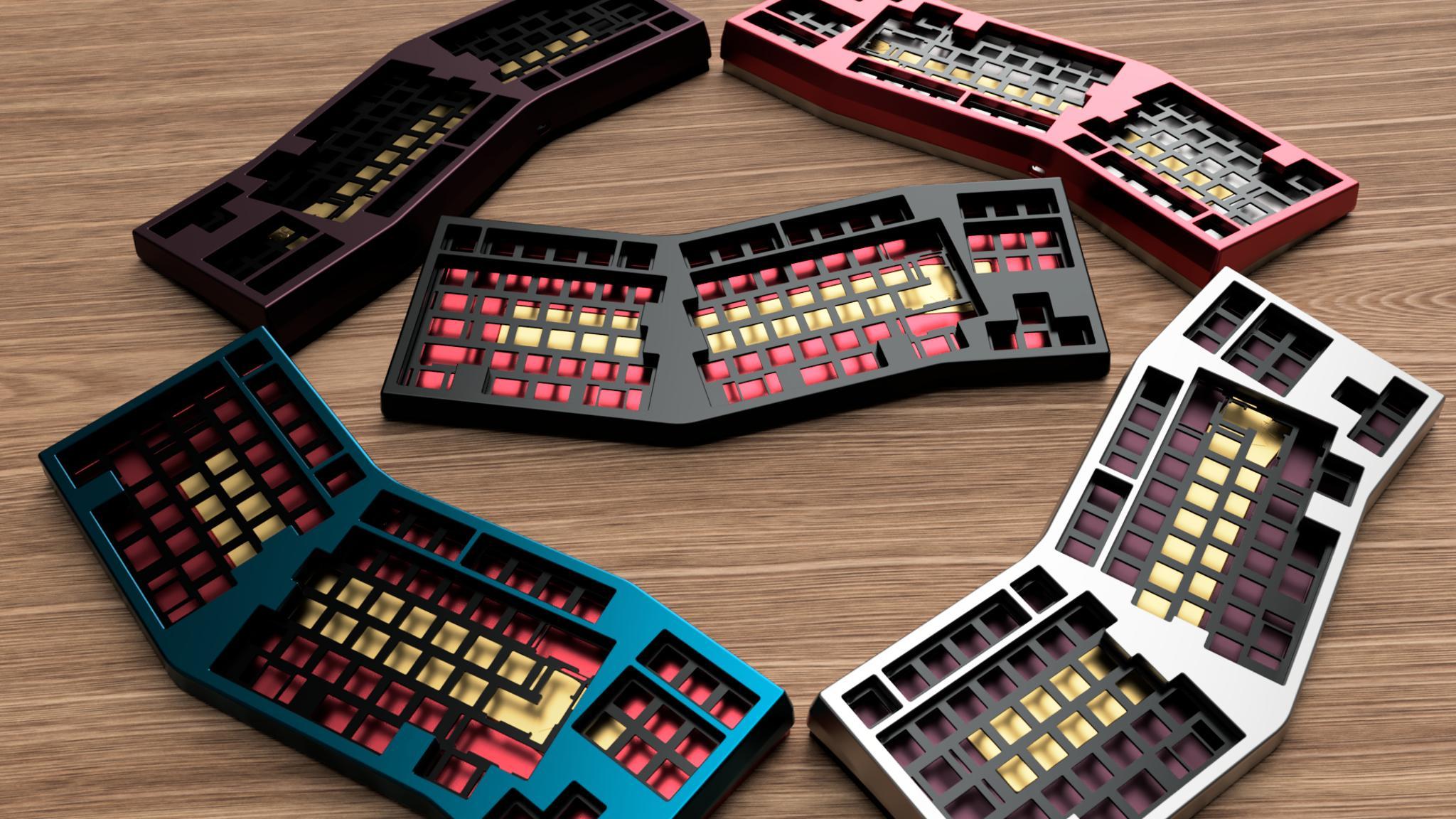 FLX - Virgo (IC) - Keyboard interest check cover image featuring FLX, Virgo, group buy, custom keyboard, ergonomic keyboard, aluminum chassis, PCB, brass weight, key layout, Discord community