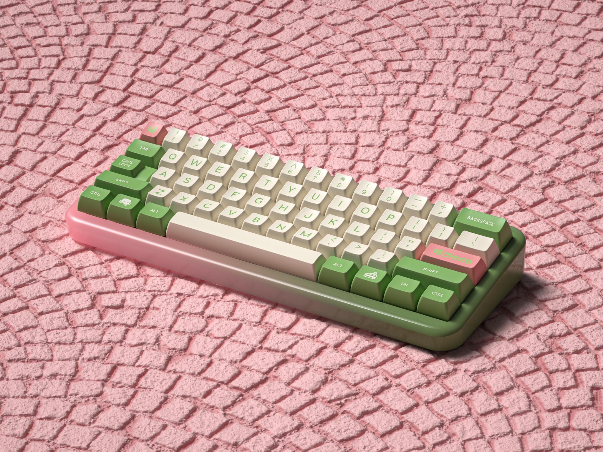MAXKEY SA MO CHOCO Keycaps R2 (GB) - Keycap group buy cover image featuring MAXKEY, SA MO CHOCO, keycaps, ABS, double shot, York Chan, group purchase, KBDfans