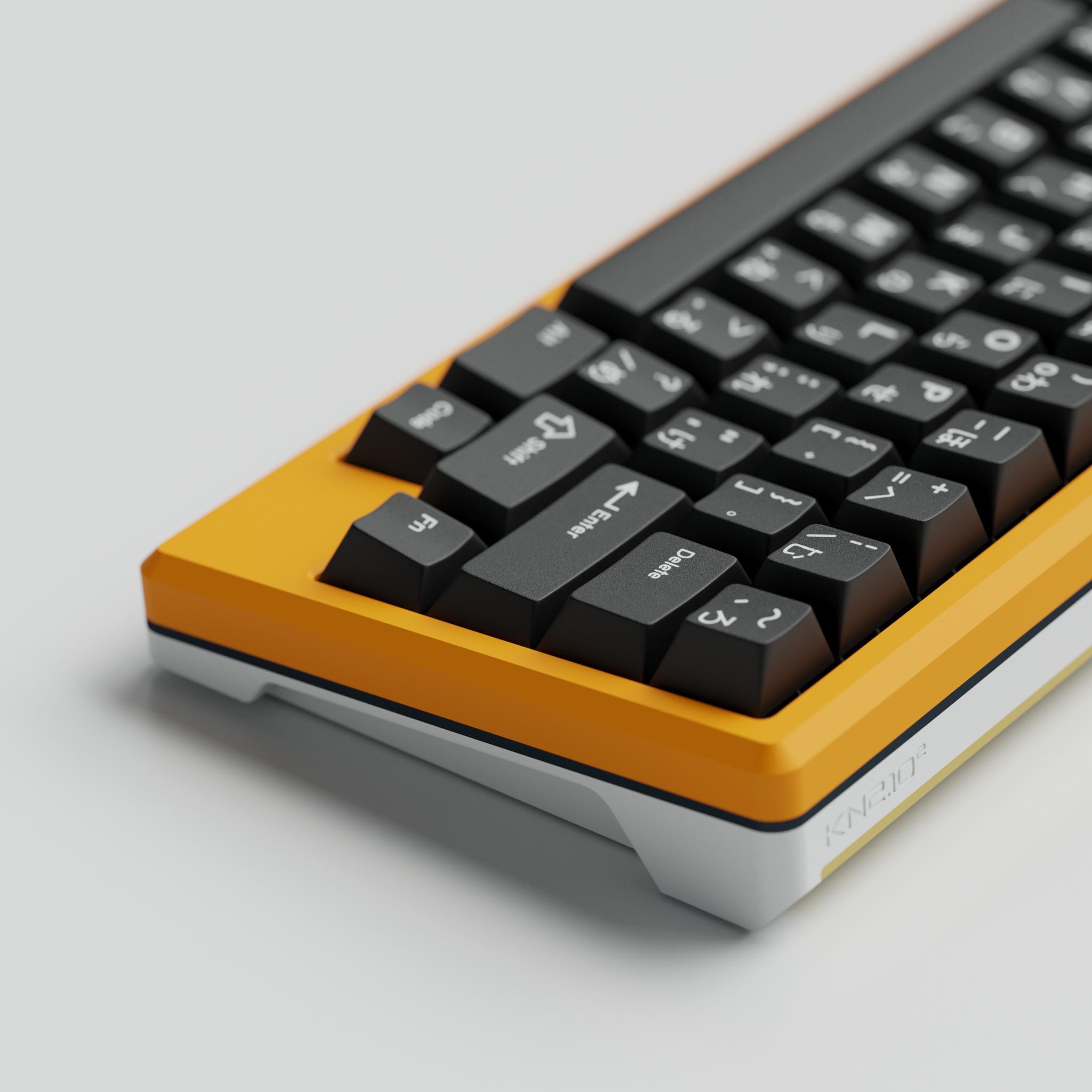 KN2.10² (IC) - Keyboard interest check cover image featuring KN2.10², thesiscamper, Geekhack, keyboard, aluminum, brass, design, QMK, Type C, custom keyboard, sandwich mounting, GB, prototype, Instagram